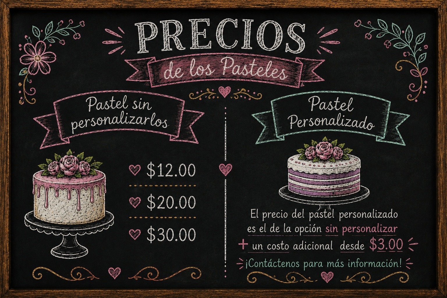 Pasteles Precios